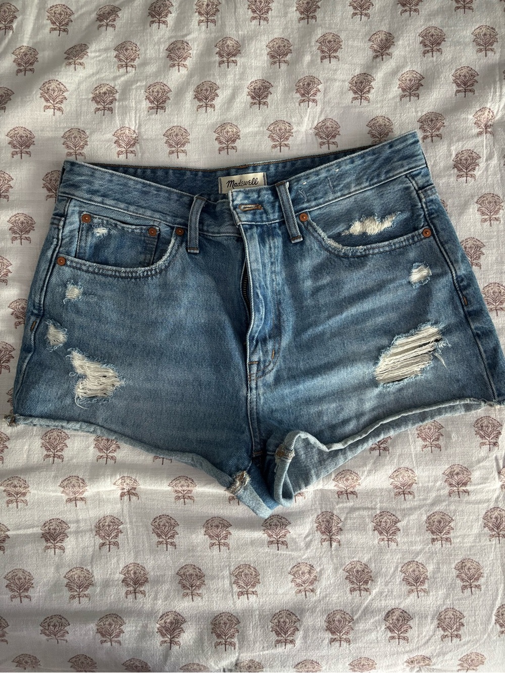 Madewell Light Blue Distressed Cutoff Jean Shorts